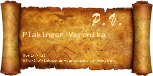 Plakinger Veronika névjegykártya